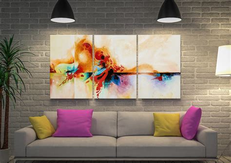 Genesis Abstract Triptych Split Canvas Prints Wall Art Set Australia