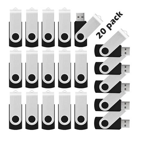 Kootion 20pcs 1gb Usb Flash Drives 1g Flash Drives Memory Stick Swivel