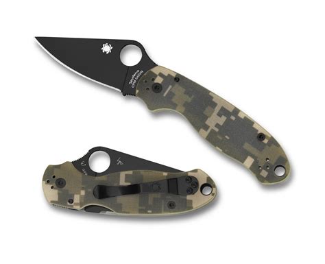 Spyderco Para 3 Folding Knife 3″ S45vn Black Plain Blade Digital Camo