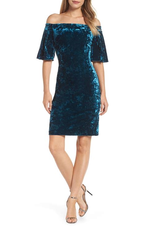 Eliza J Off The Shoulder Velvet Cocktail Dress Nordstrom