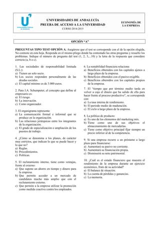 Examen PAU Economia 5 PDF