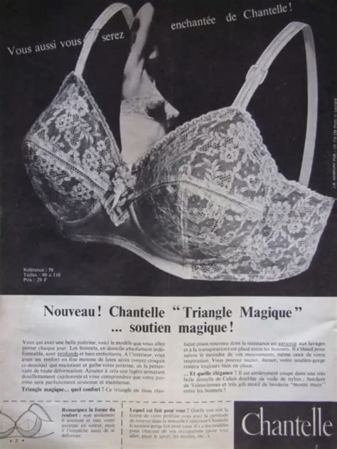 PUBLICITÉ DE PRESSE 1963 Soutien Gorge Chantelle Triangle Magique