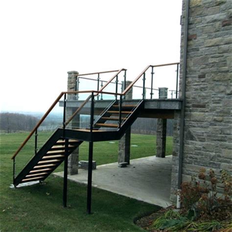 Exterior Metal Stairs Straight Staircase Prefabricated Stairs Outdoor