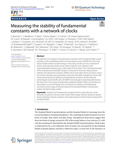 Pdf Measuring The Stability Of Fundamental Constants With A Network