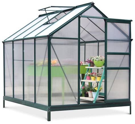 Теплица из поликарбоната 252x190 см Focus Garden Темно-зеленая: продажа ...