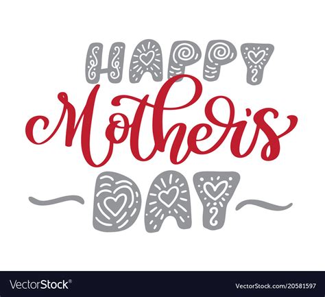 Happy Mothers Day Hand Drawn Lettering Quotes Vector Image