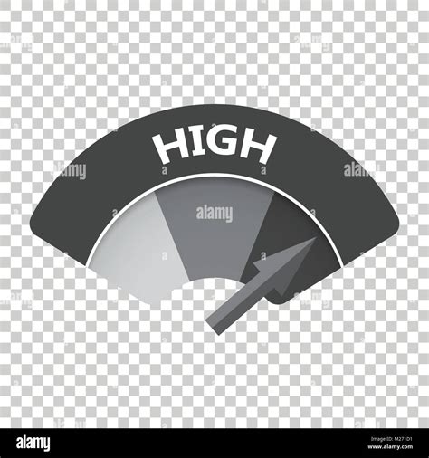 High Level Risk Gauge Vector Icon High Fuel Illustration On Isolated