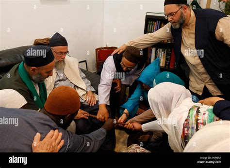 Sufi Devotees Praying With Mawlana Sheikh Mehmet Efendi In Saint Ouen