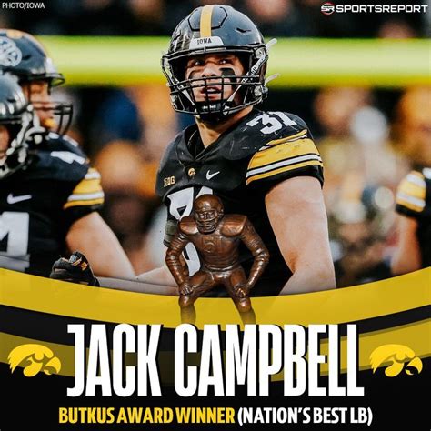 2022 Butkus Award Winner Jack Campbell Iowa Hawkeye Football Hawkeye