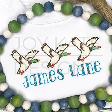 Mallard Duck Trio Sketch Embroidery Design Joy Kate Designs