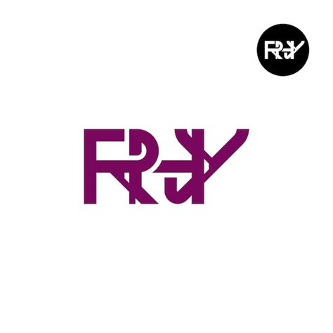 Diseño del monograma de las letras del logotipo RHY Vector Premium