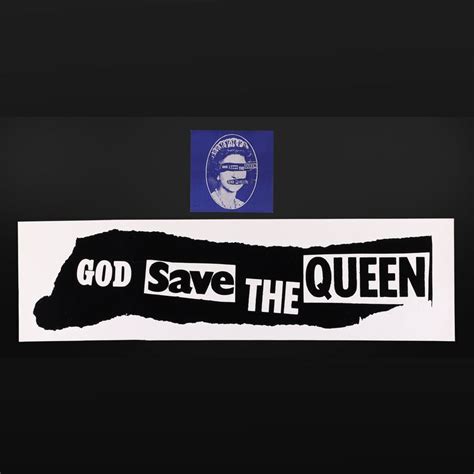 313 God Save The Queen Promotional Banner And 7 Inch Single Sleeve The Sex Pistols