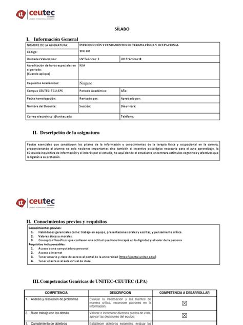 Sílabo Por Competencias Intro Y Fundamentos En Tfo 30 11 2020