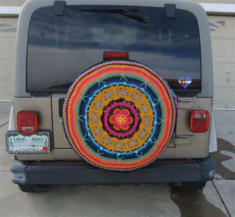 Custom Flower Burst Crochet Tire Cover Jeep Crv Fjcruiser Rav4 Etsy