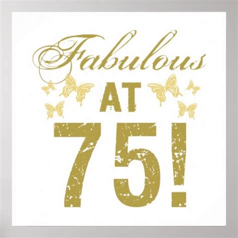 Fabulous 75th Birthday Poster Zazzle