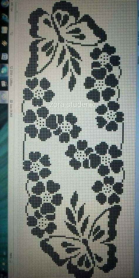 Pin By Ella Chapman On Fillet Crocheting In Cross Stitch Flowers