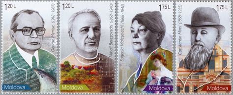 1001 1004 Moldova Famous People Set Of 4 Mnh Hungaria Stamp