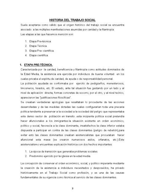 Historia Del Trabajo Social Pdf Trabajo Social Sociedad