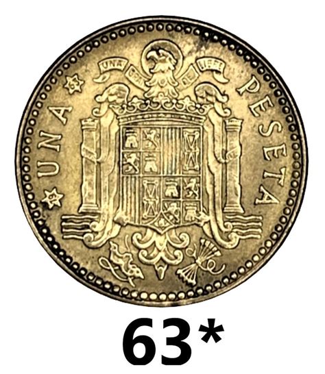 1963 1 Peseta España Francisco Franco Elige Estrella año de producción