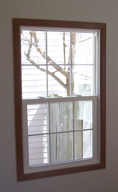 White Window Natural Wood Trim