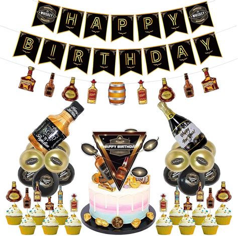 Whiskey Birthday Party Decorations Beer Bottle Whiskey