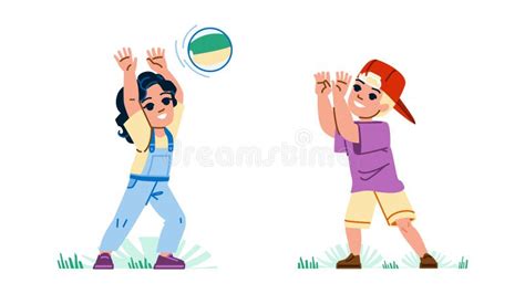 Children Catching Ball Stock Illustrations 187 Children Catching Ball