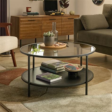 Fraser Smoked Glass Round Coffee Table Homebase