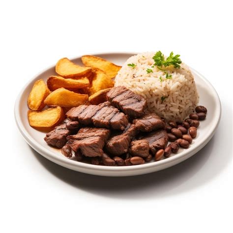 Un Plato De Comida Con Arroz Y Frijoles Y Arroz Foto Premium