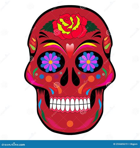 Halloween Red Skull Vector and Illustrations on White Background. Stock ...