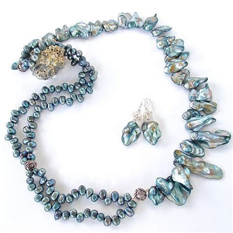 Sirene Ocean Inspired Pearl Statement Necklace Earth And Moon Design