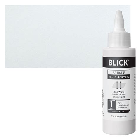 Blick Artists’ Fluid Acrylic - Zinc White, 100 ml | BLICK Art Materials