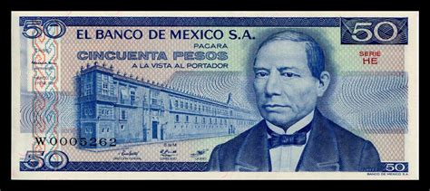 Billete México 50 Pesos Benito Juárez NUMISMÁTICA MARTELL