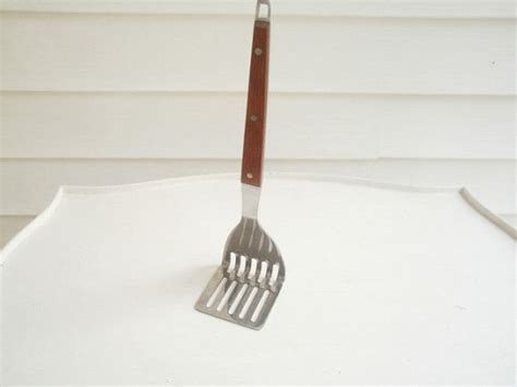 Vintage Ekco Flint Stainless Slotted Spatula Turner Flipper Kitchen Utensil Cooking Ware