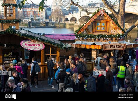 Southbank Centre, markets and attractions in London, Christmas period, London, UK Stock Photo ...