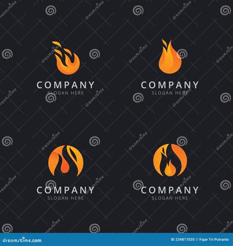 Fire Logo Template Stock Vector Illustration Of Fireplace