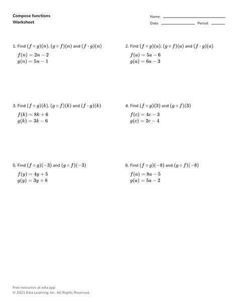 Function Inverses Pdf Kuta Software Worksheets Library