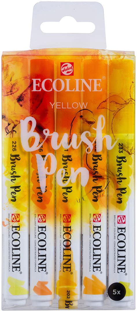 Ecoline Brush Pen Set Yellow Colours Pack Of The