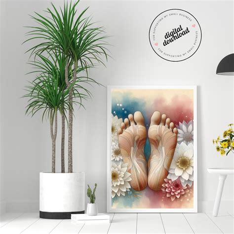 Reflexology Chart Foot Reflexology Massage Therapist Office Decor