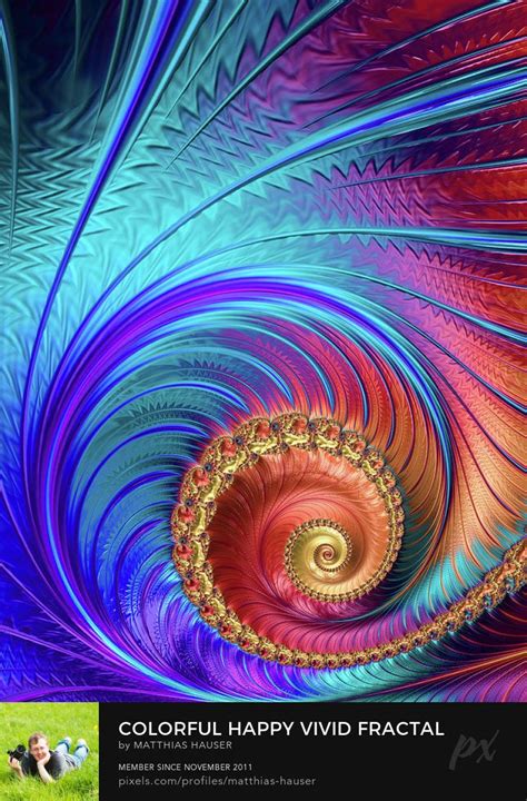 Colorful Happy Vivid Fractal Spiral By Matthias Hauser Fractal Art