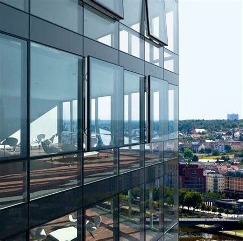 Glass curtain wall aluminum FW 50 SG Schüco Curtain wall