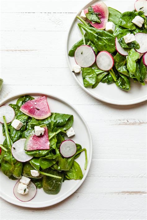 Spinach and Radish Salad with Feta Recipe — The Mom 100