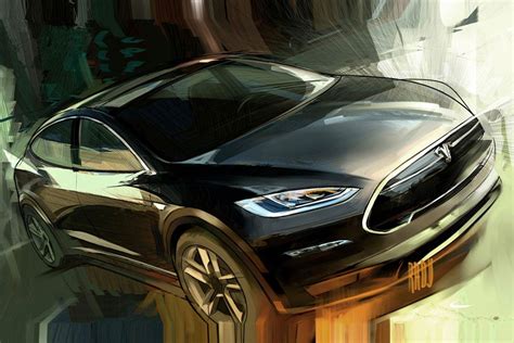 Tesla Model X Concept Car Design Sketch, Car Sketch, Tesla Electric Car ...