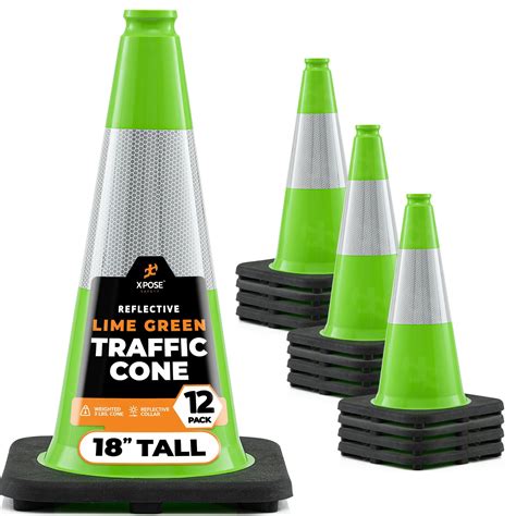 Lime Green Traffic Cone Reflective Collar Pack