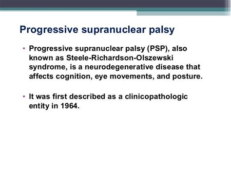 Progressive Supranuclear Palsy Presentation