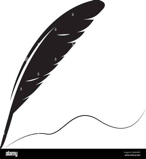 Feather Quill Pen Icon Classic Stationery Illustration Stock Vector