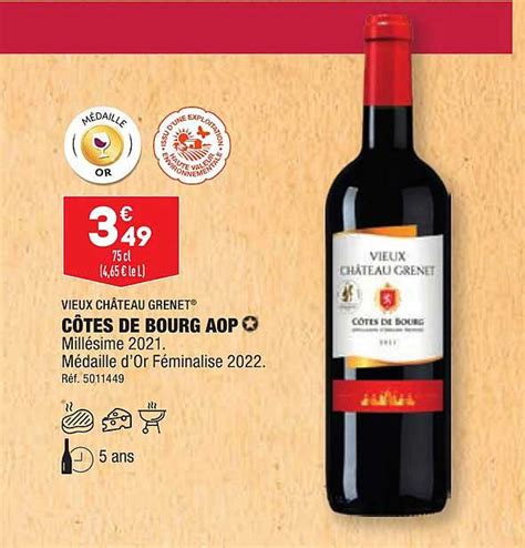 Promo C Tes De Bourg Aop Vieux Ch Teau Grenet Chez Aldi Icatalogue Fr