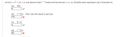 Solved Let Fxx32x6 And Assume That F−1 Exists And Has