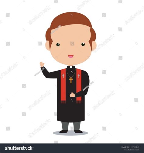 Religious Catholic Priest Cartoon Vector Stock Vector Royalty Free 2197701247 Shutterstock