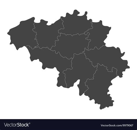 Map Of Belgium With Regions Royalty Free Vector Image