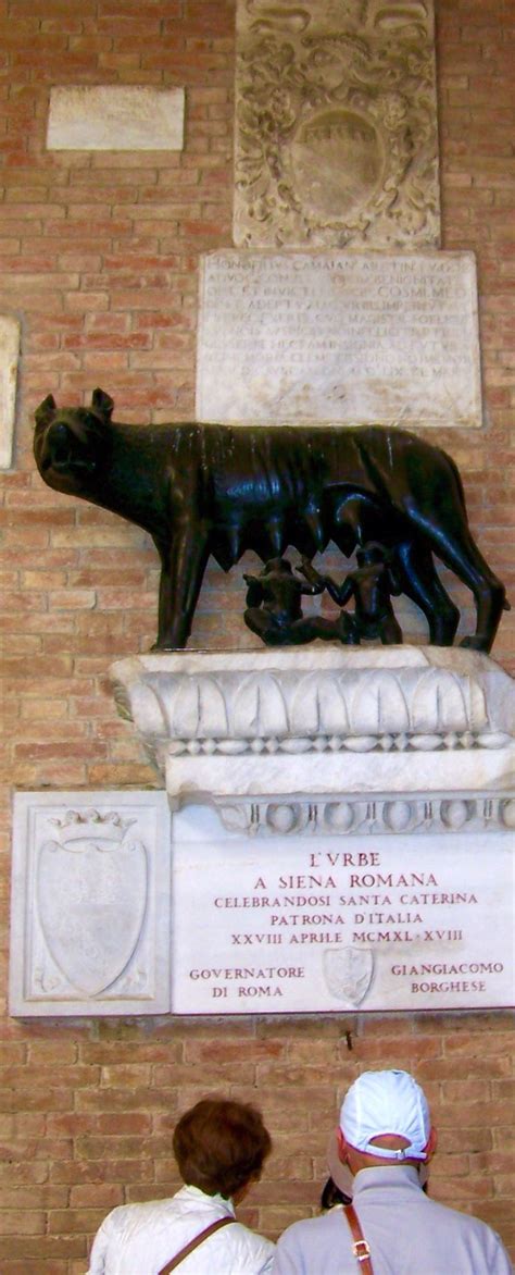 Statue Of The She Wolf Suckling The Twins Romulus Remus In Sienna